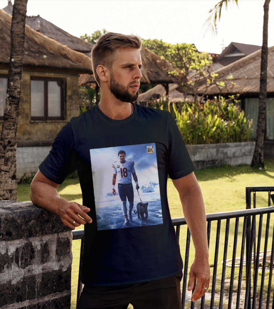 Chicago Bears Caleb Williams Black Panther NFL Ice Walk T-Shirt