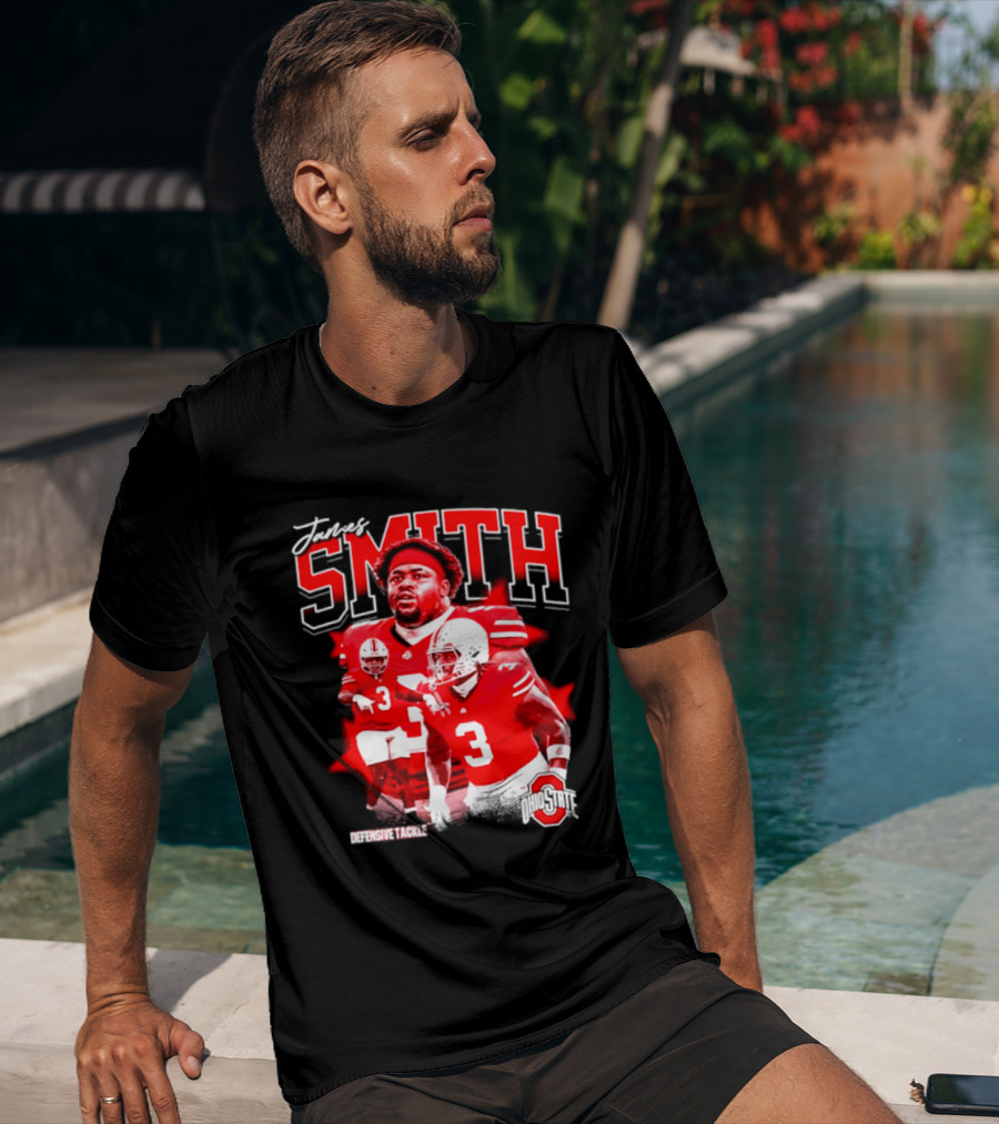 James Smith 3 Defensive Tackle Ohio State Buckeyes NCAA Player T-Shirt