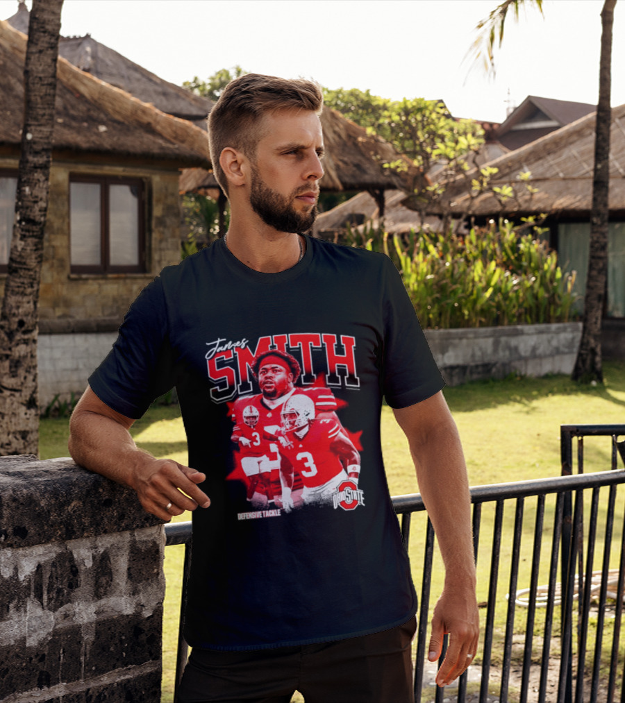 James Smith 3 Defensive Tackle Ohio State Buckeyes NCAA Player T-Shirt