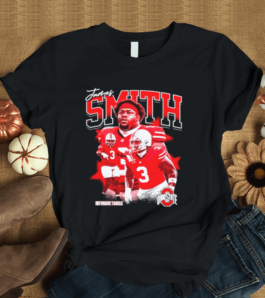 James Smith 3 Defensive Tackle Ohio State Buckeyes NCAA Player T-Shirt