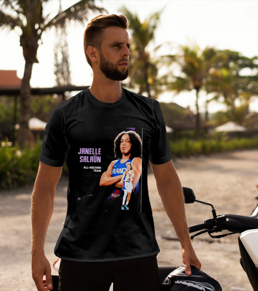 Janelle Salaun France Basketball All Second Team Player T-Shirt