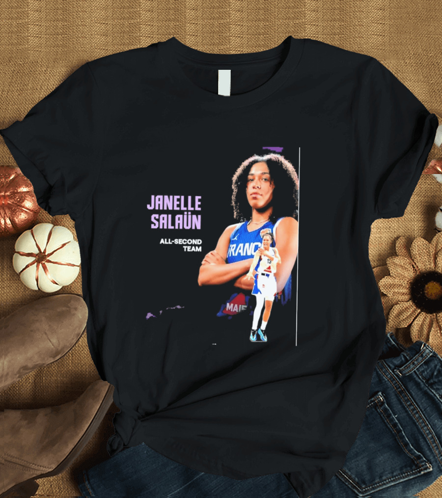 Janelle Salaun France Basketball All Second Team Player T-Shirt