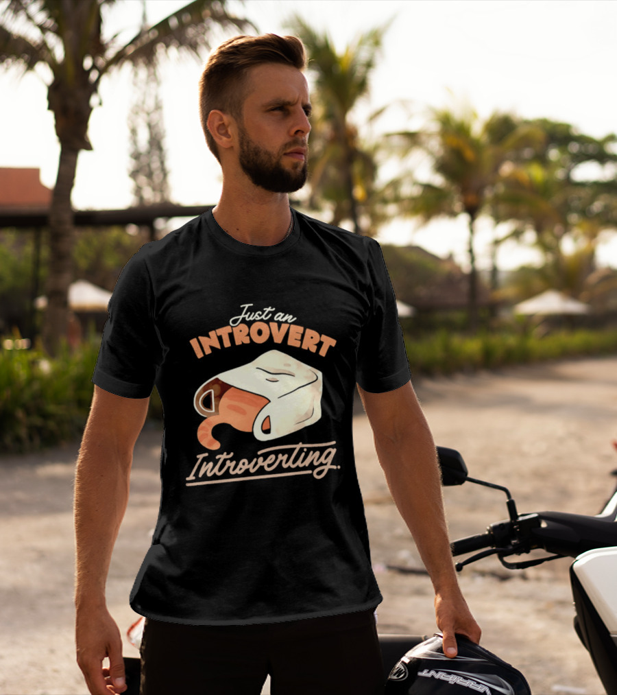 Just An Introvert Introverting Cat In A Bag T-Shirt