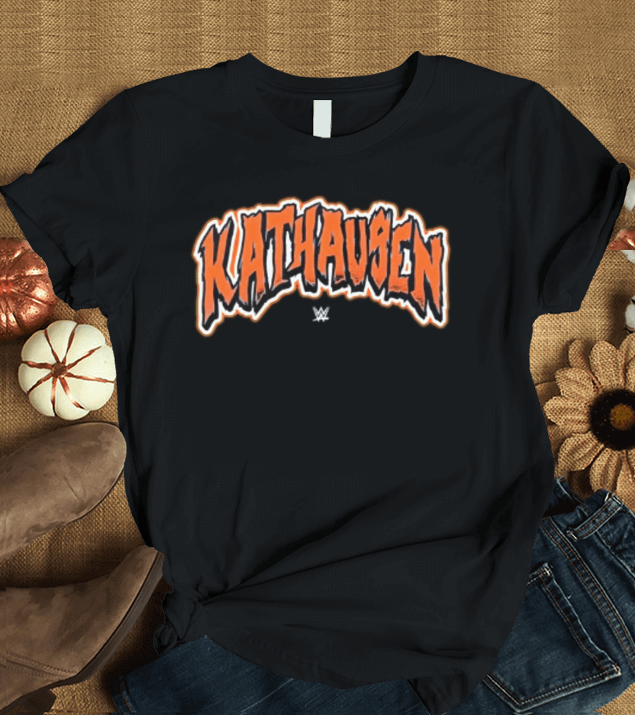 Karl Anthony Towns WWE KATHausen Wordmark Halloween Font T-Shirt