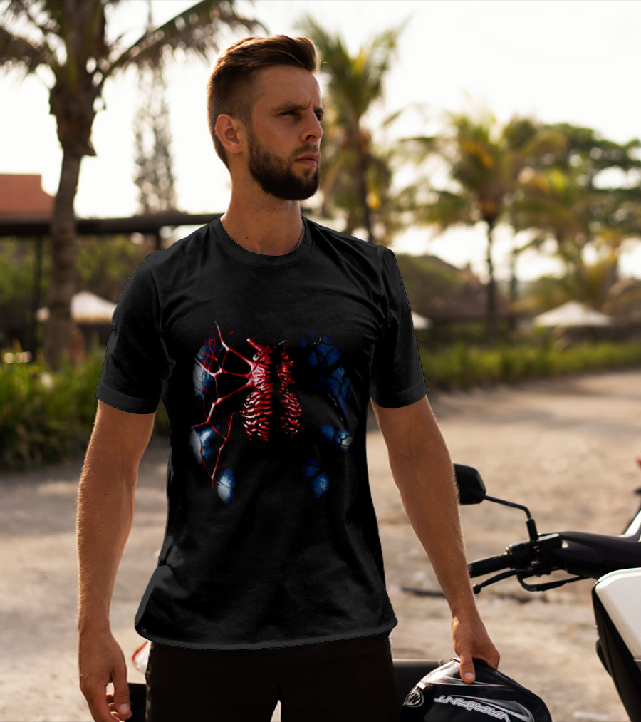Vzn Shop Spiderman Venom Symbiote Ribcage Webbing T-Shirt
