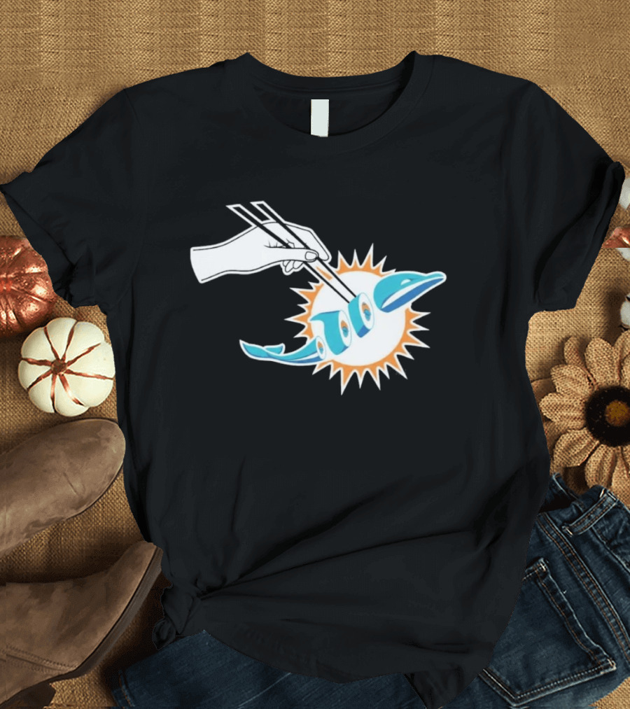 Maxx Crosby Sushi Chopsticks Miami Football Fusion T-Shirt