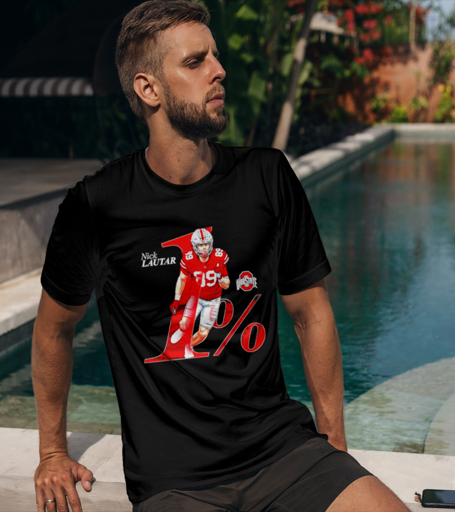 Nick Lautar 89 Ohio State Buckeyes 1% Player Breakthrough T-Shirt