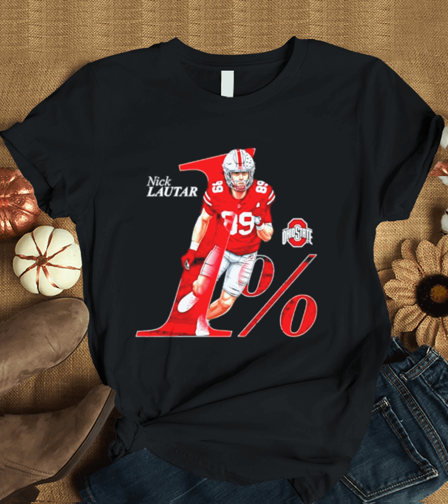 Nick Lautar 89 Ohio State Buckeyes 1% Player Breakthrough T-Shirt
