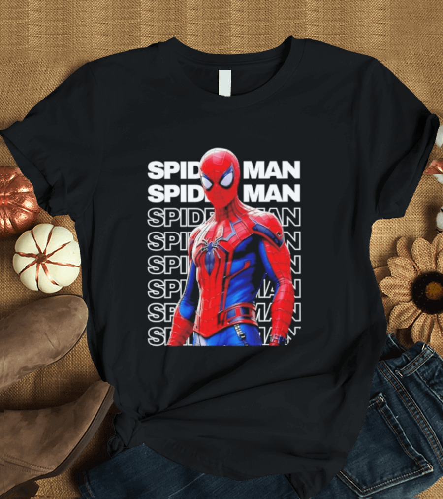 Spider Man Marvel Superhero Peter Parker Iconic Costume Vibrant Heroic T-Shirt