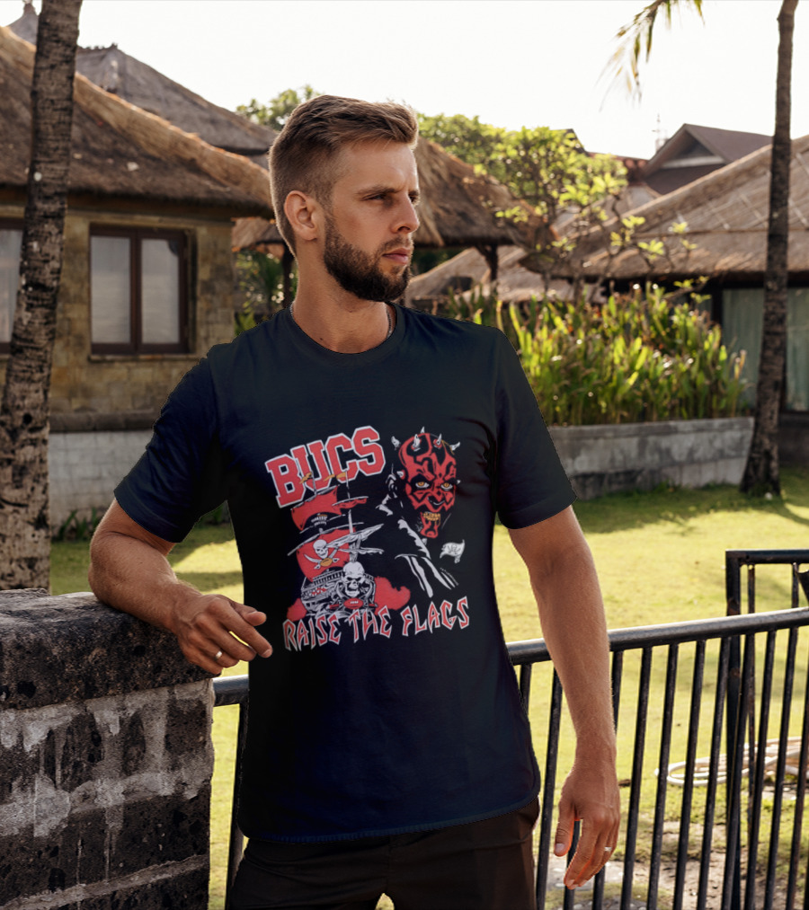 Bucs Darth Maul Raise The Flags Tampa Bay Buccaneers Star Wars T-Shirt
