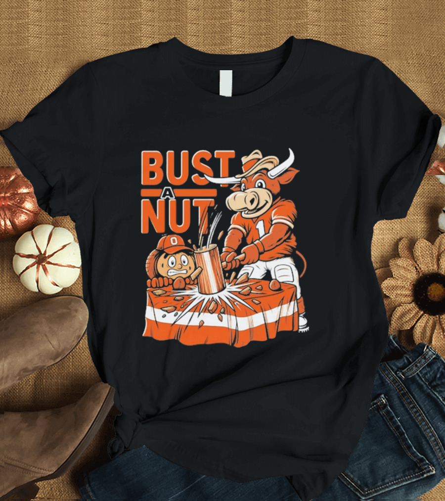 Bust A Nut Texas Football Bevo Beat Competition T-Shirt