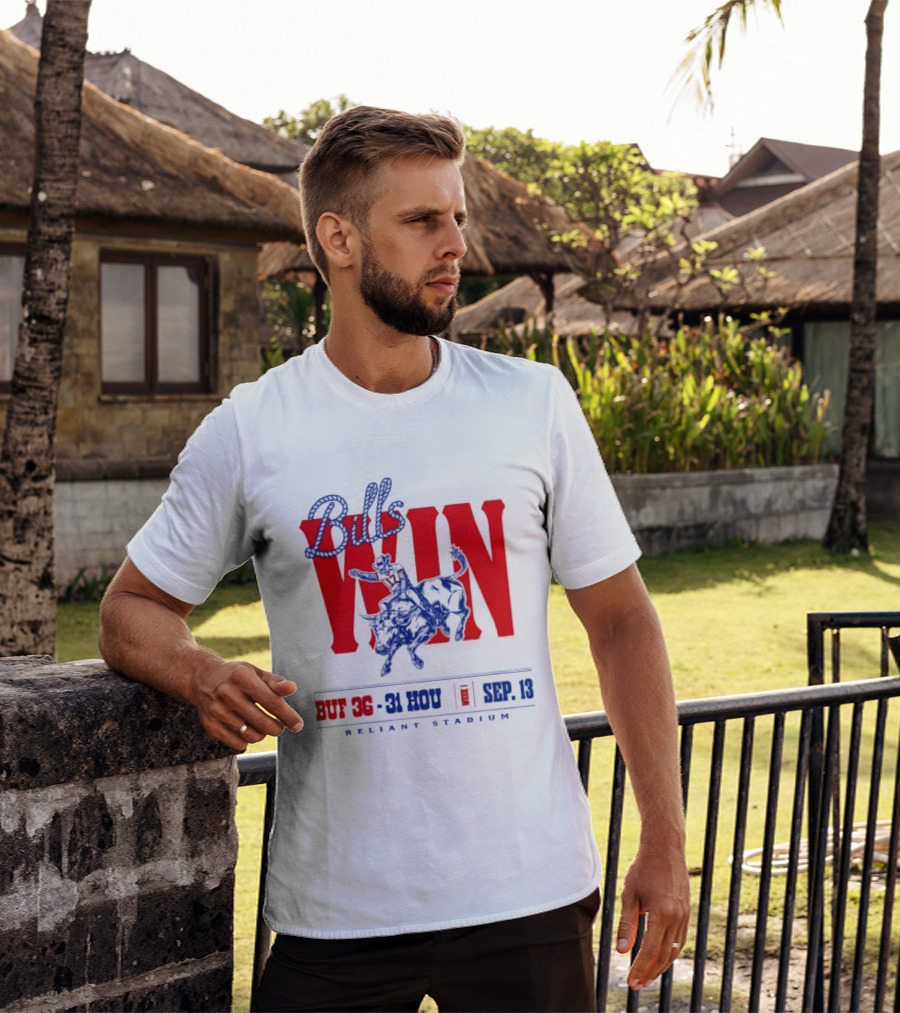 Bills Win BUF 36 31 HOU Week 1 Sep 13 Reliant Stadium Retro Style Football Victory Celebration T-Shirt