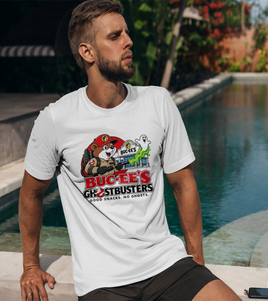 Buc Ee's Ghostbusters Good Snacks No Ghosts Ghostbuster T-Shirt