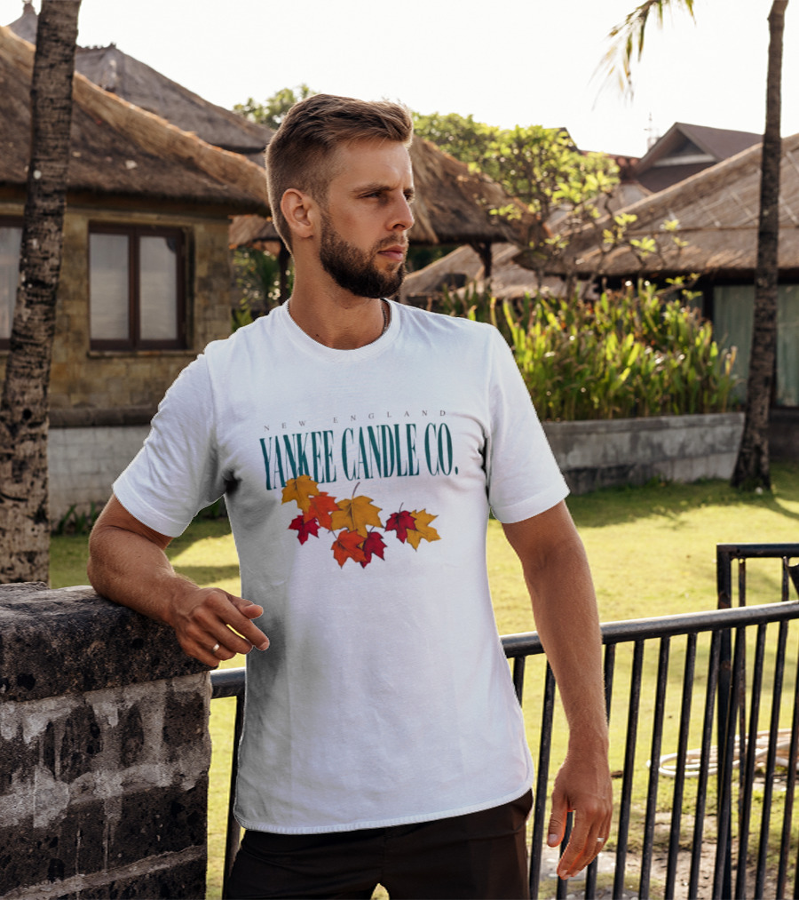 New England Yankee Candle Co Fall Leaves Autumn T-Shirt