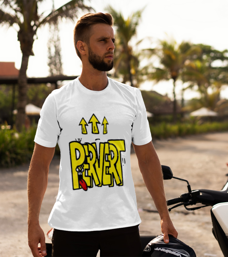 Pervert Urban Edgy Graffiti Arrows Tongue Streetwear T-Shirt
