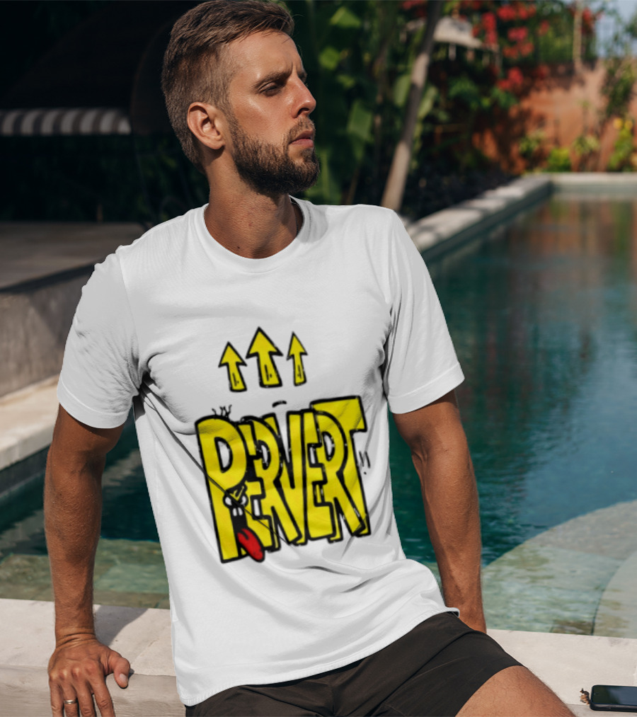 Pervert Urban Edgy Graffiti Arrows Tongue Streetwear T-Shirt