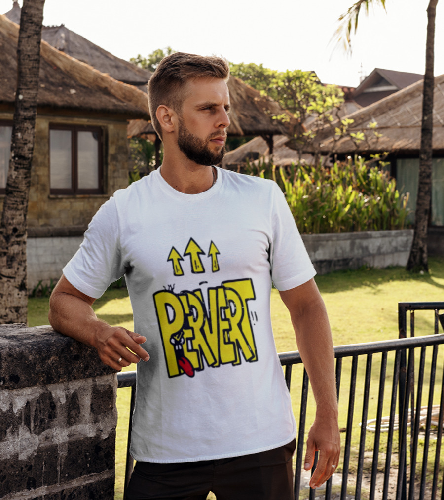 Pervert Urban Edgy Graffiti Arrows Tongue Streetwear T-Shirt