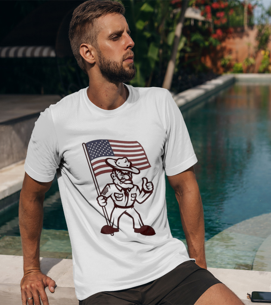 Texas A&M Aggies 12th Man Patriotic American Flag T-Shirt