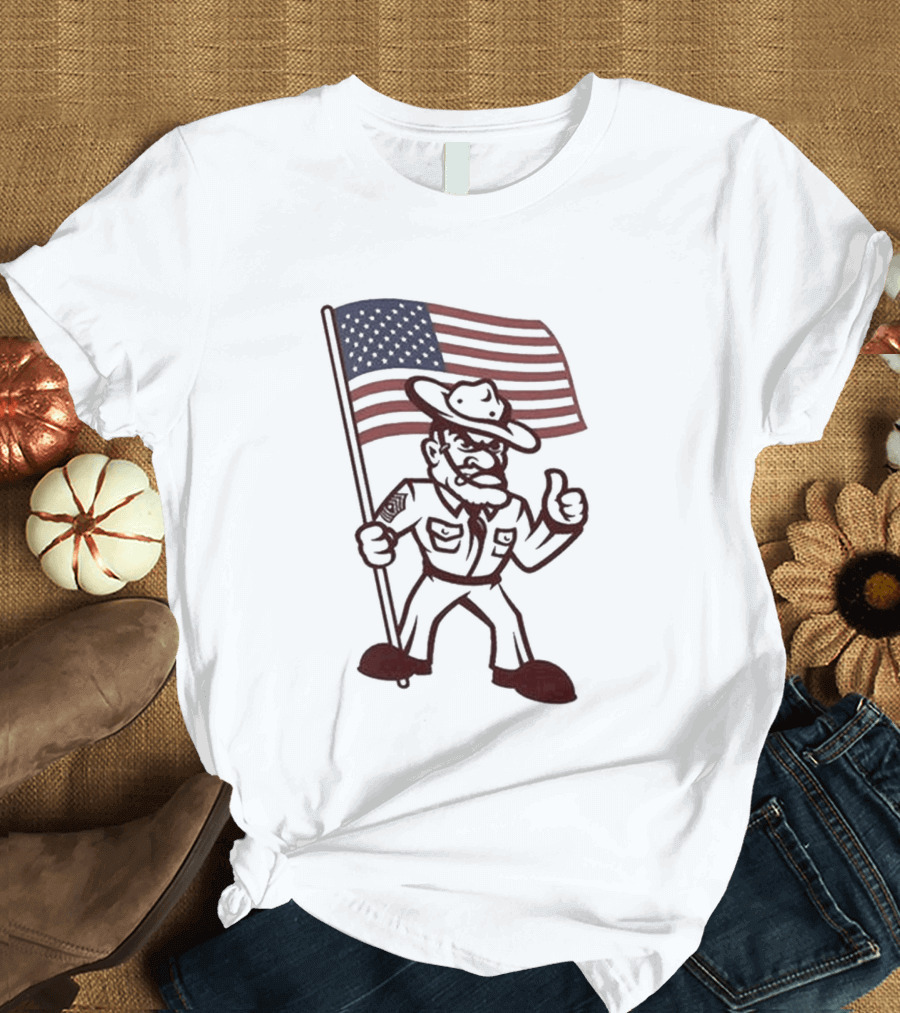Texas A&M Aggies 12th Man Patriotic American Flag T-Shirt