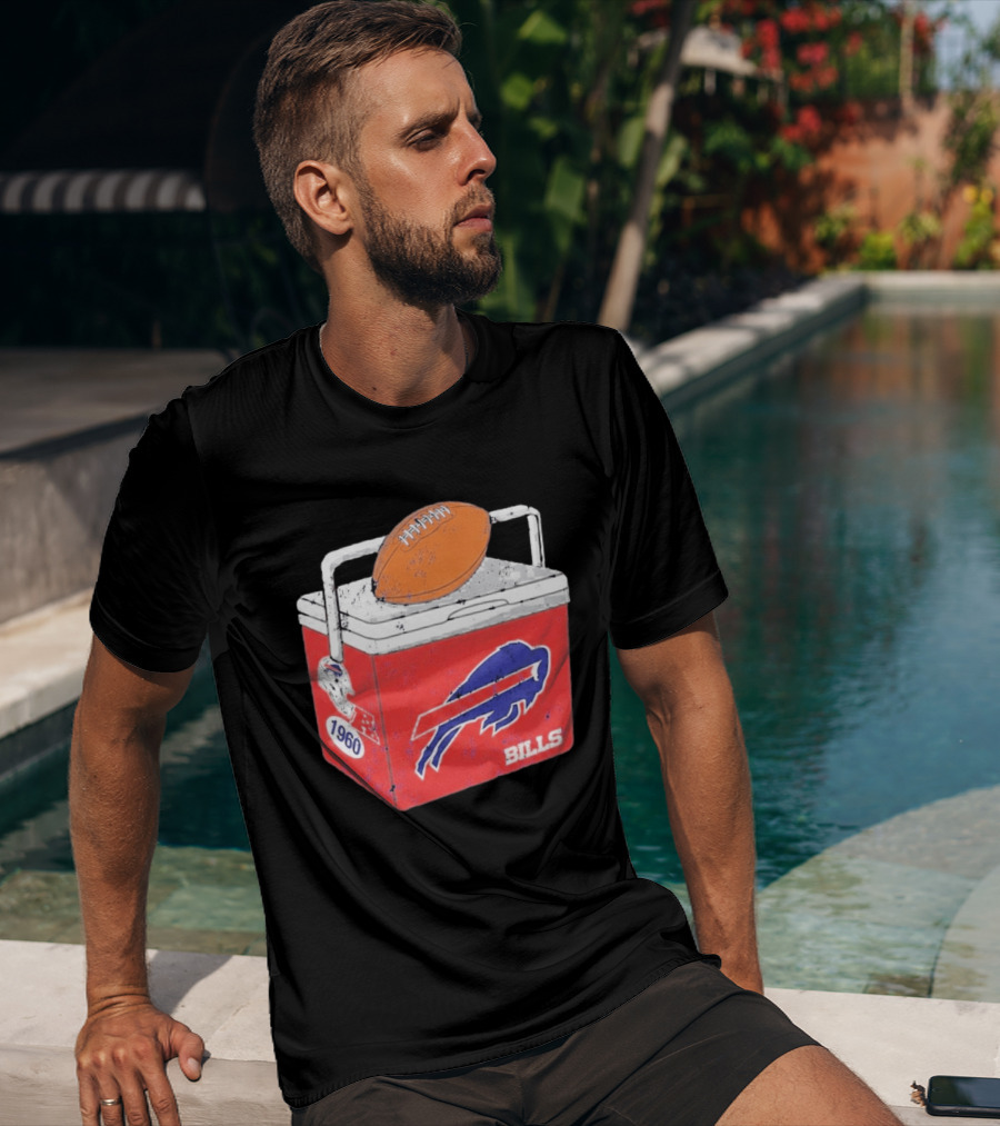 Buffalo Bills 1960 Retro Cooler With Football T-Shirt