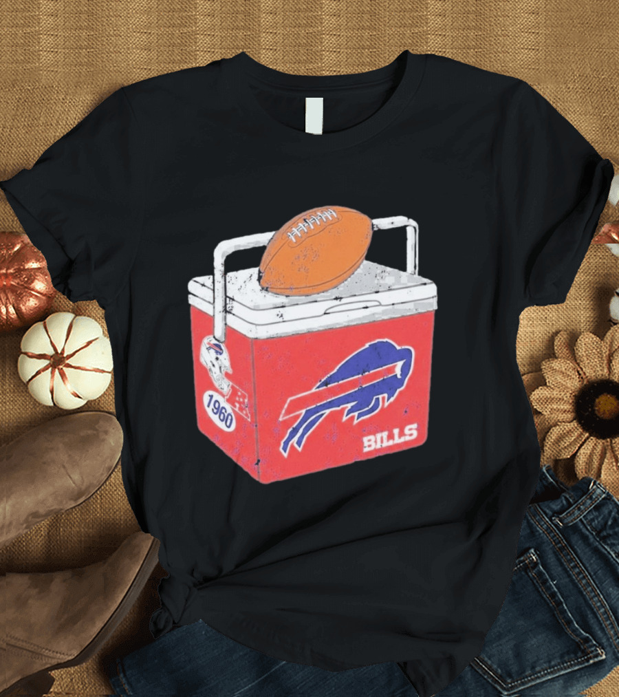 Buffalo Bills 1960 Retro Cooler With Football T-Shirt