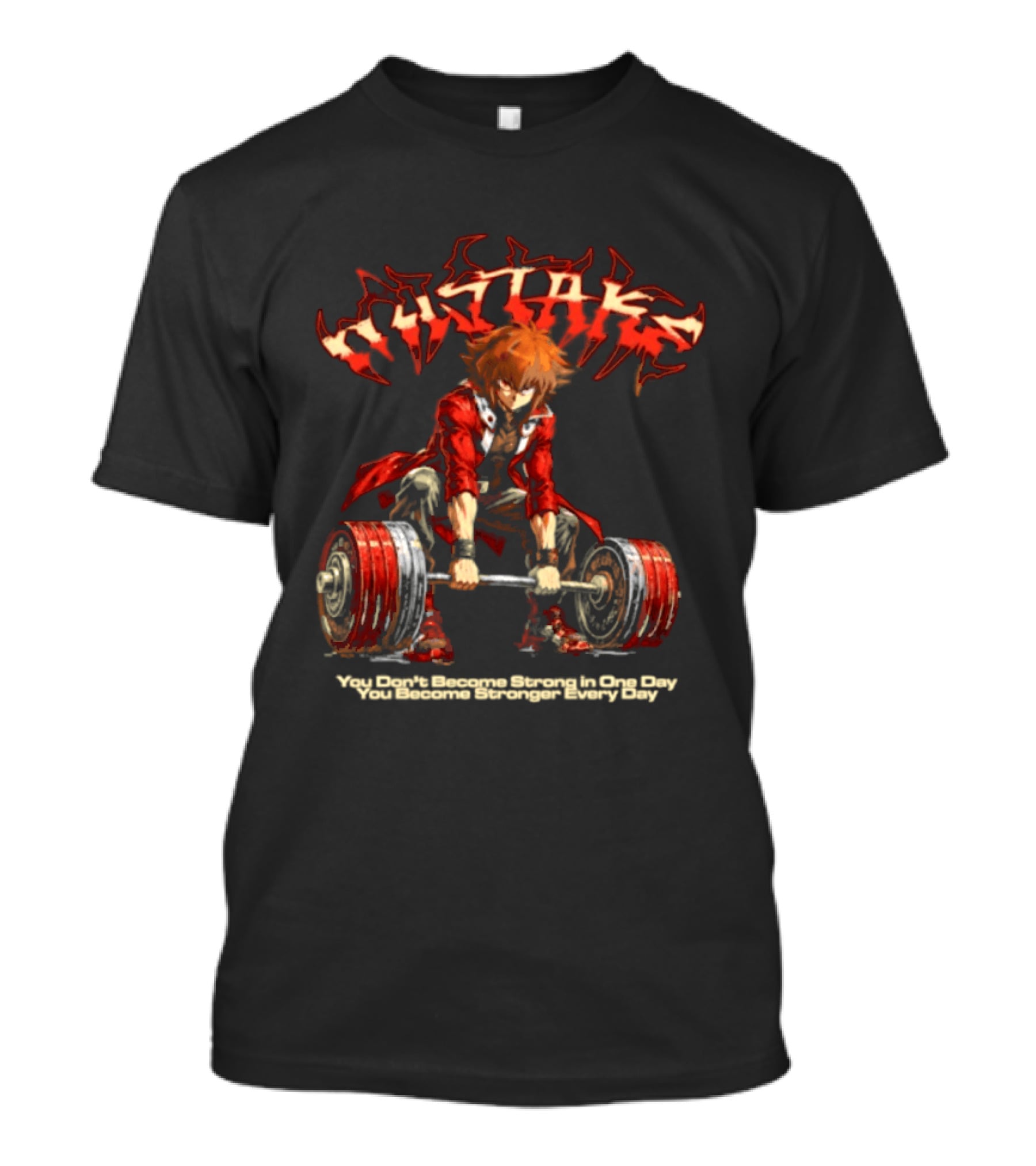 Jaden Yuki Yu Gi Oh Become Stronger Every Day Anime Weightlifting T-Shirt