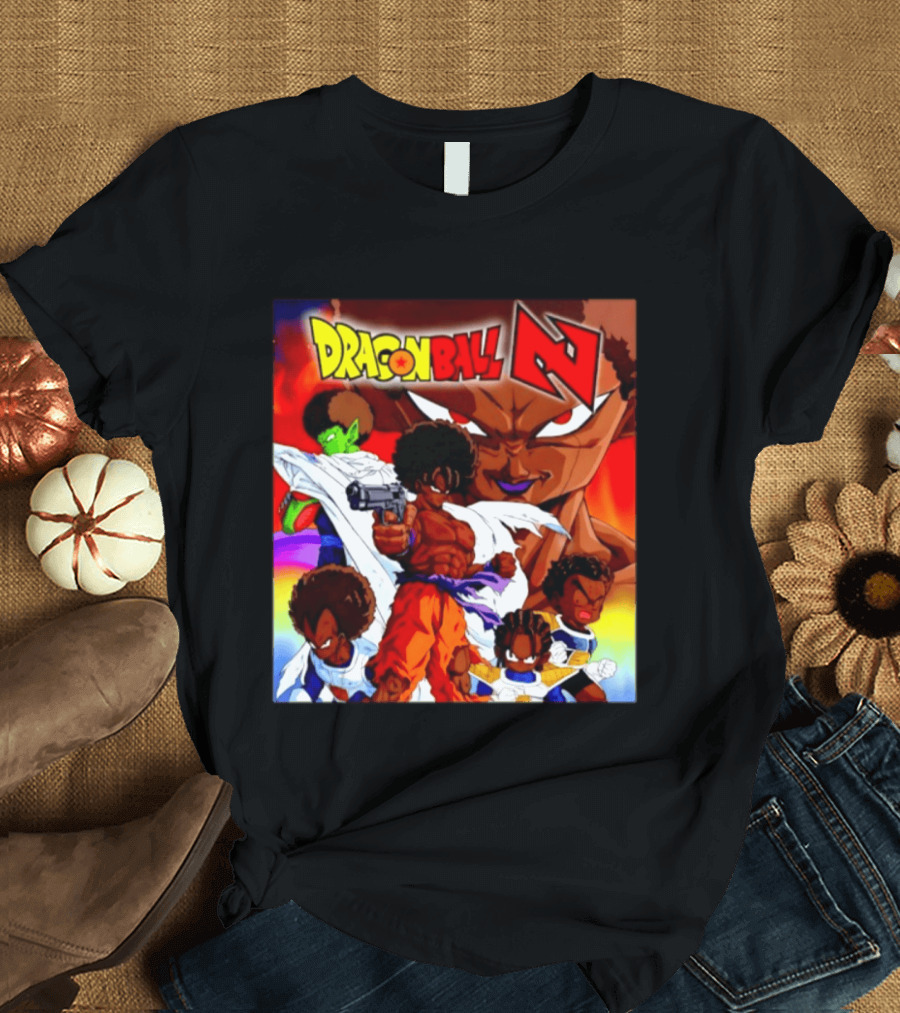 Dragon Ball Z Afro Characters Anime Goku Parody Fusion T-Shirt