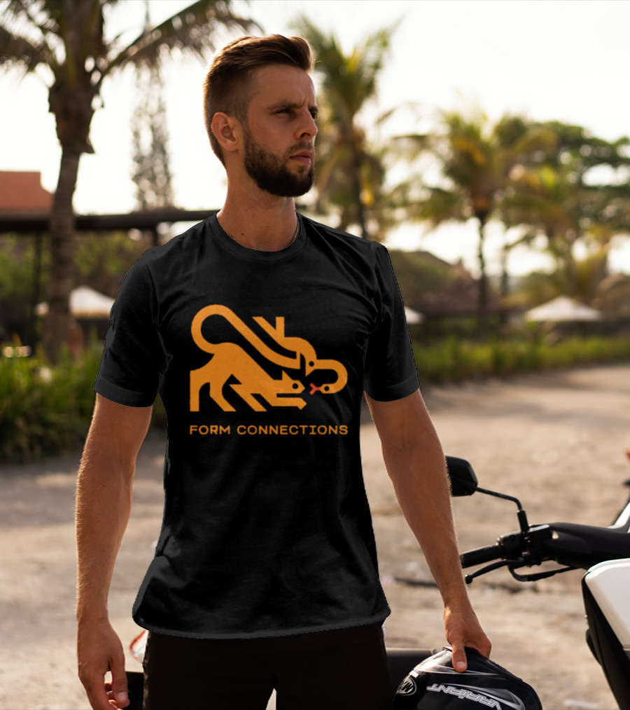 Form Connections Minimalist Cat And Snake T-Shirt