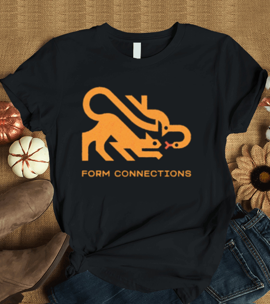 Form Connections Minimalist Cat And Snake T-Shirt