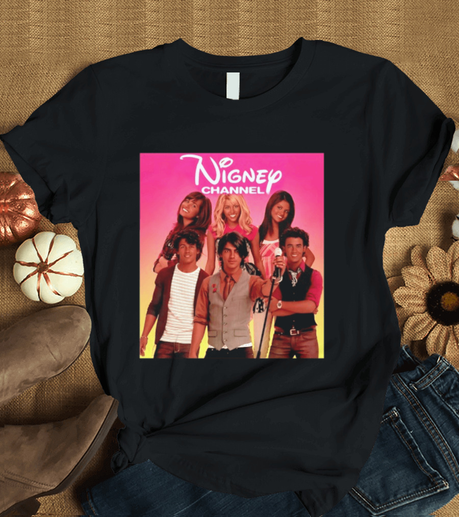 Nigney Channel Jonas Brothers Y2K Meme Vintage Throwback T-Shirt