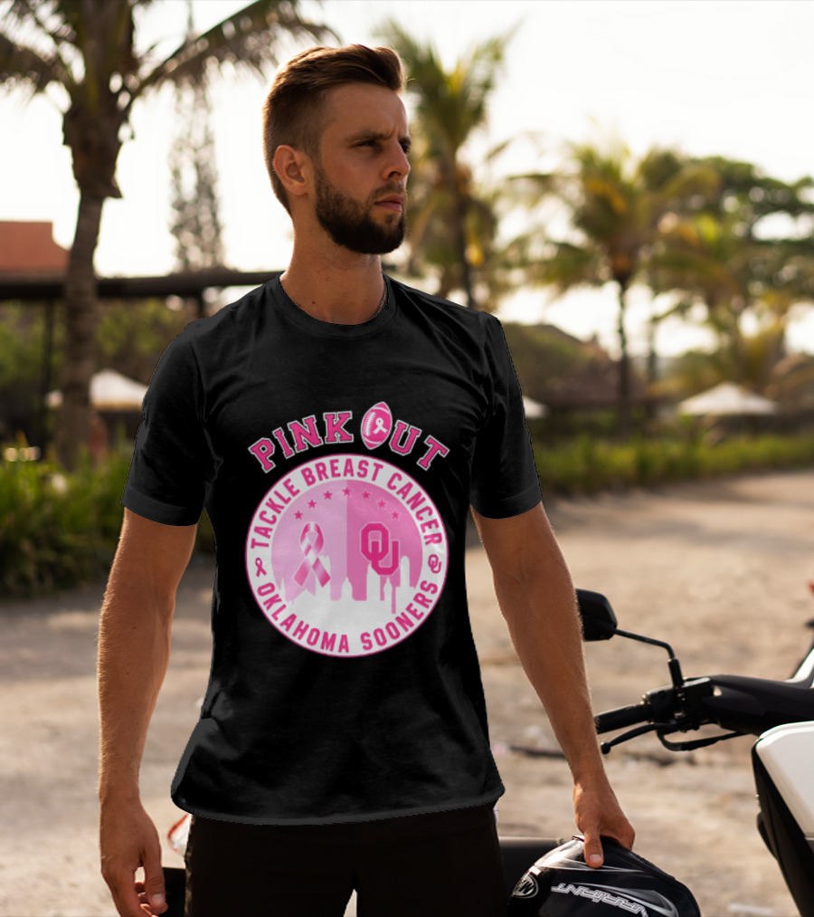 Oklahoma Sooners Pink Out Tackle Breast Cancer Football NCAA T-Shirt