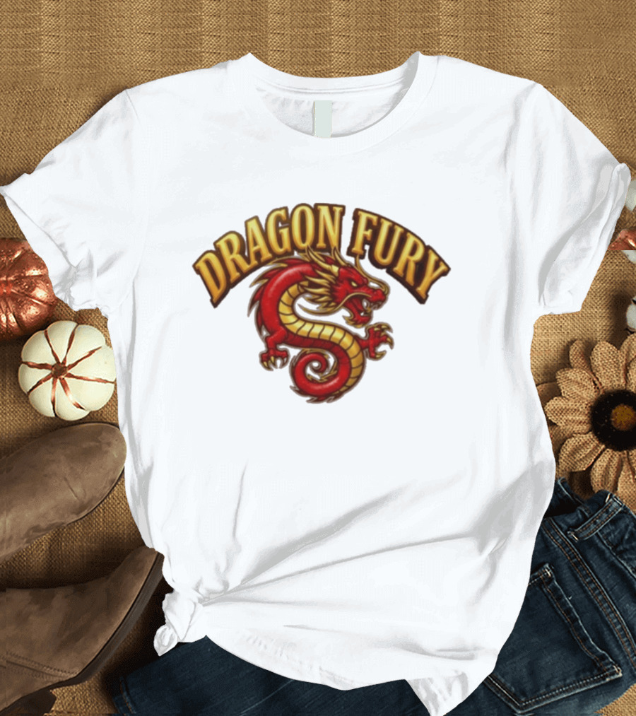 Dragon Fury Red Gold Chinese Dragon T-Shirt
