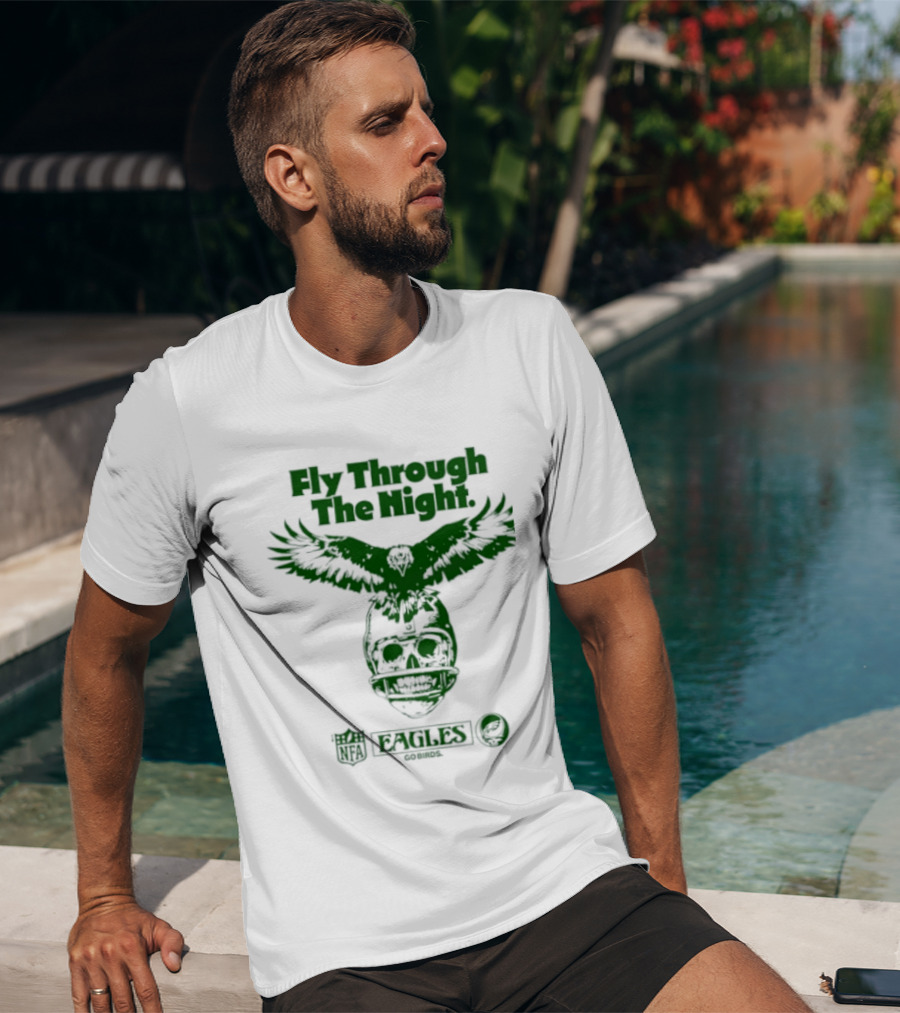 Philadelphia Eagles Fly Through The Night Grateful Dead Football Collaboration T-Shirt