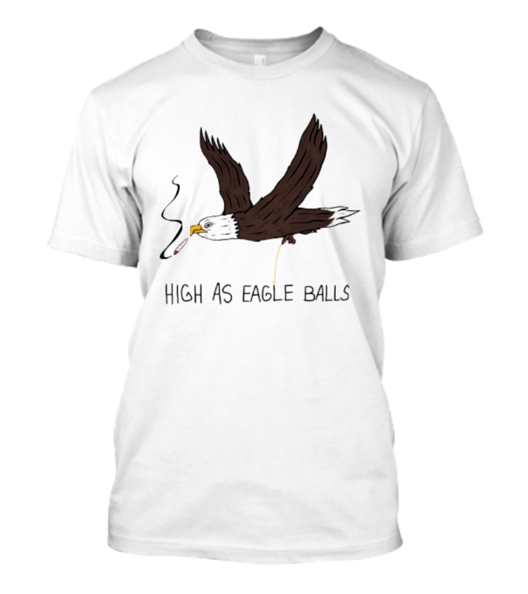 High As Eagle Balls Smoking Eagle Meme T-Shirt