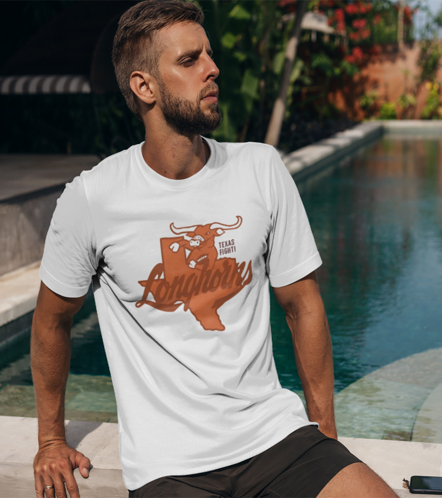Texas Longhorns Football Texas Fight Map Longhorns T-Shirt