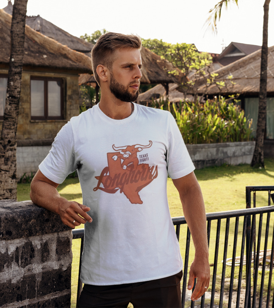 Texas Longhorns Football Texas Fight Map Longhorns T-Shirt