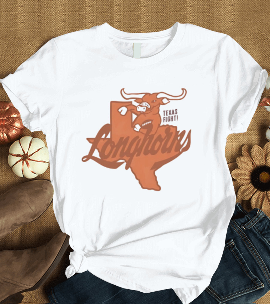 Texas Longhorns Football Texas Fight Map Longhorns T-Shirt