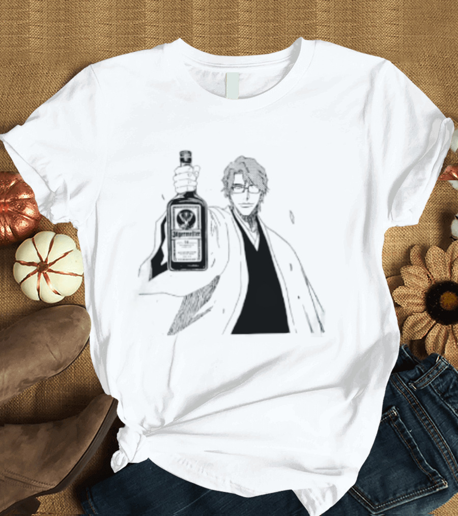 Jagermeister Aizen Sosuke Bleach Anime Collaboration T-Shirt