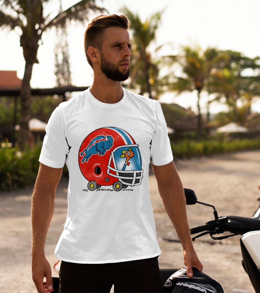 Lowly Worm Wearing Buffalo Bills Football Helmet With Buffalo T-Shirt