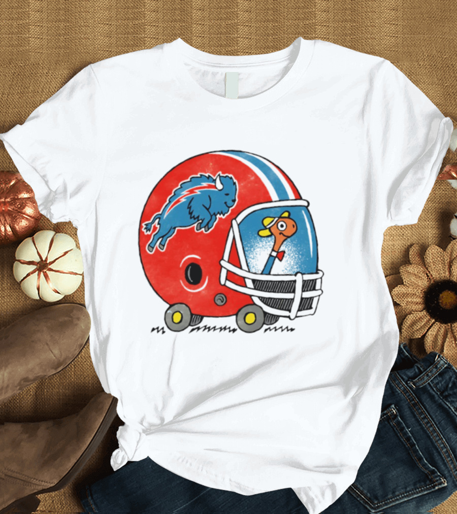 Lowly Worm Wearing Buffalo Bills Football Helmet With Buffalo T-Shirt
