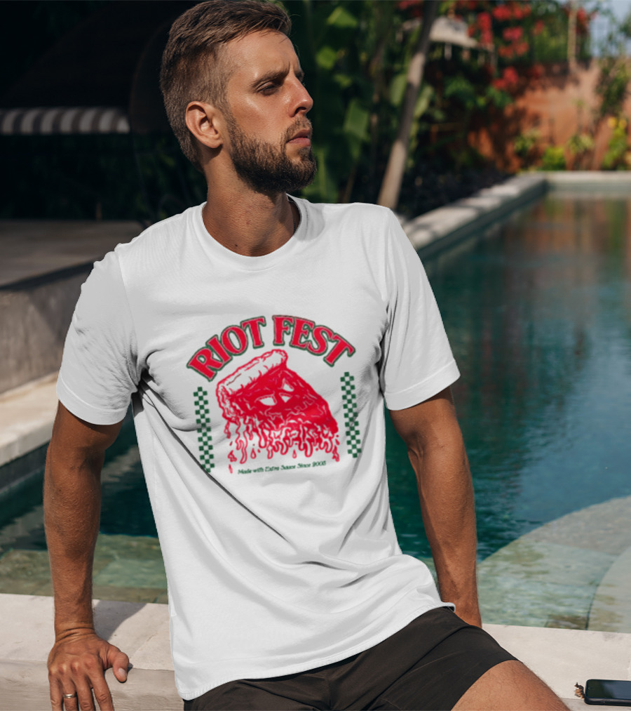 Riot Fest Chicago 2026 Douglass Park September 18 20 Pizza Lineup T-Shirt