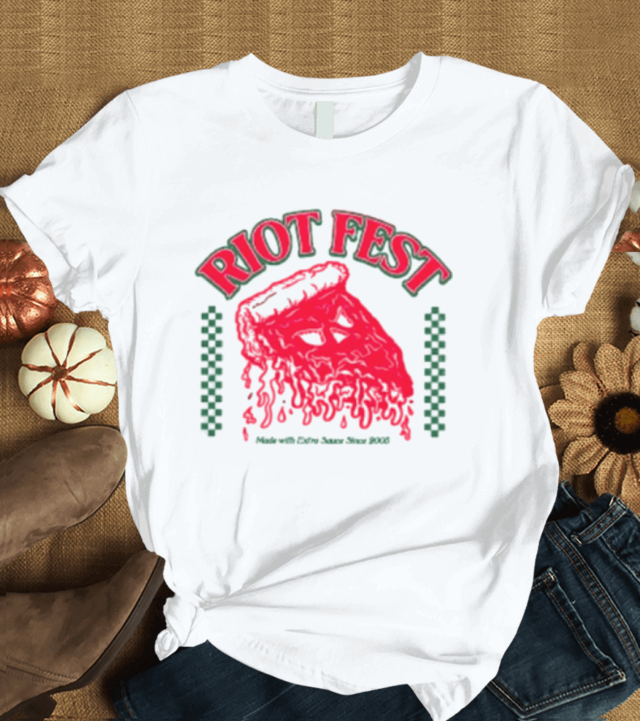 Riot Fest Chicago 2026 Douglass Park September 18 20 Pizza Lineup T-Shirt