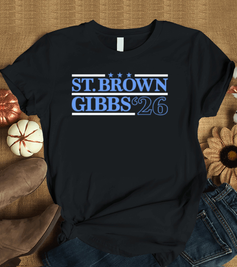 St. Brown Gibbs '26 Detroit Lions Football Campaign T-Shirt