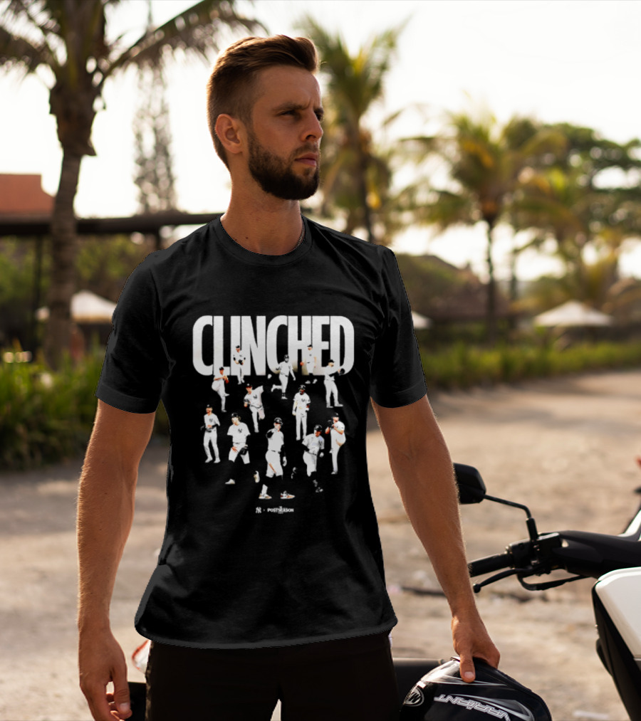 Yankees Clinched 2026 MLB Postseason Celebration Players Montage T-Shirt