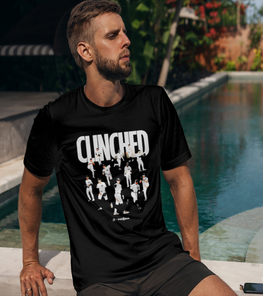 Yankees Clinched 2026 MLB Postseason Celebration Players Montage T-Shirt