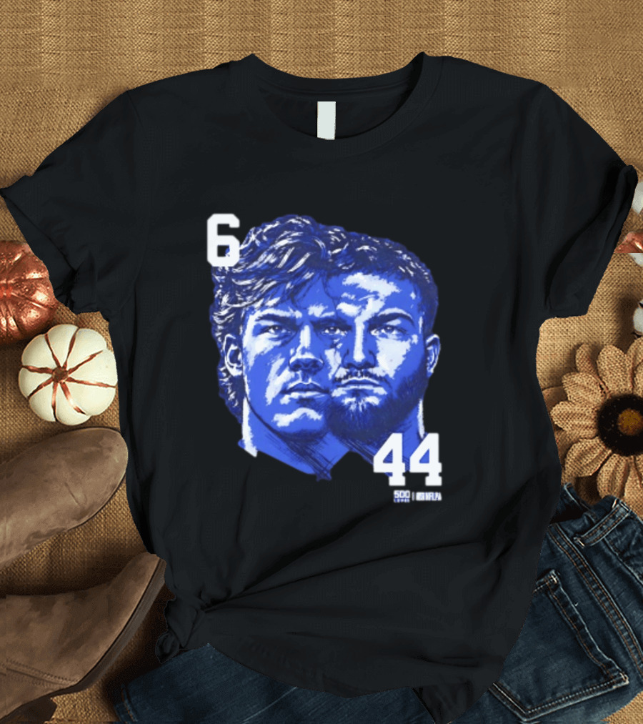 Jaxson Dart Cam Skattebo 6 44 New York Giants Face Morph Sports Fan T-Shirt