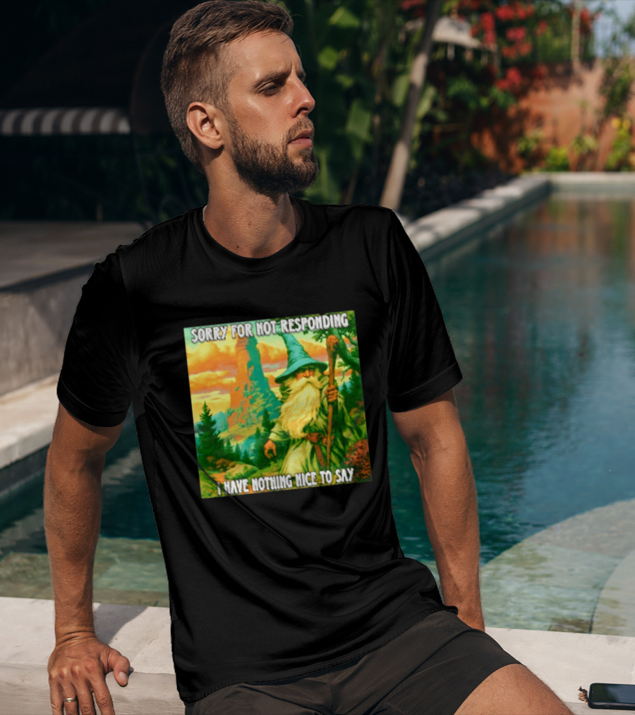 Sorry For Not Responding I Have Nothing Nice To Say Wizard Scene T-Shirt