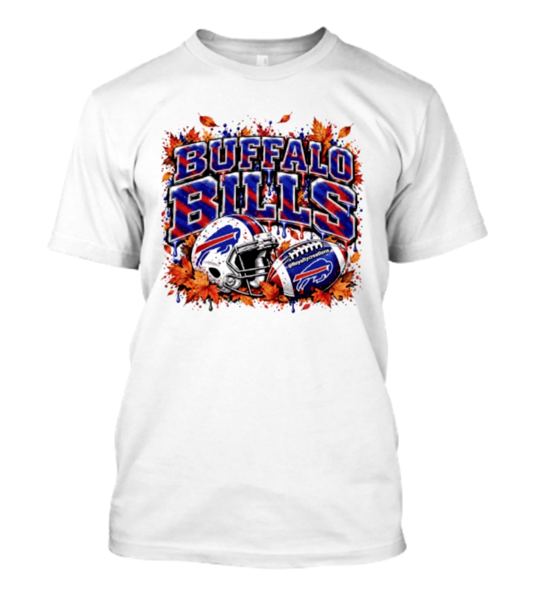 Buffalo Bills Helmet Fall Leaves Football Spirit T-Shirt
