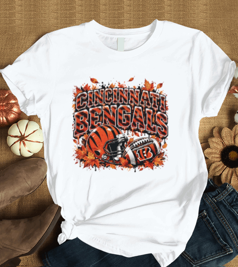Cincinnati Bengals Autumn Football Helmet Halloween 2026 T-Shirt