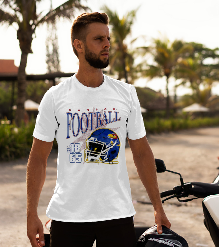 Kansas Jayhawks Football Est 1865 Helmet T-Shirt